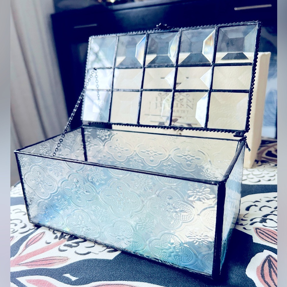 Vintage-Inspired Stained Glass Keepsake Box by J. Devlin Artisan Jewelry Box - Picture 3 of 7